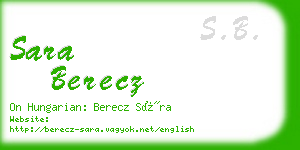 sara berecz business card